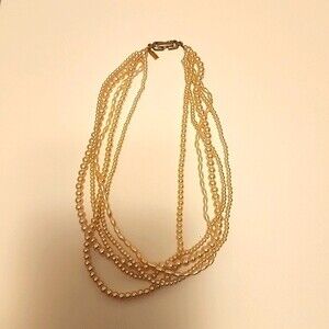 Marvella Vintage tiered signed faux pearls necklace